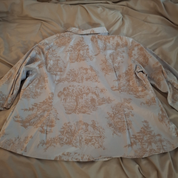 Route 66 Women's Baby Blue And Beige Patterned Shirt - Picture 8 of 9